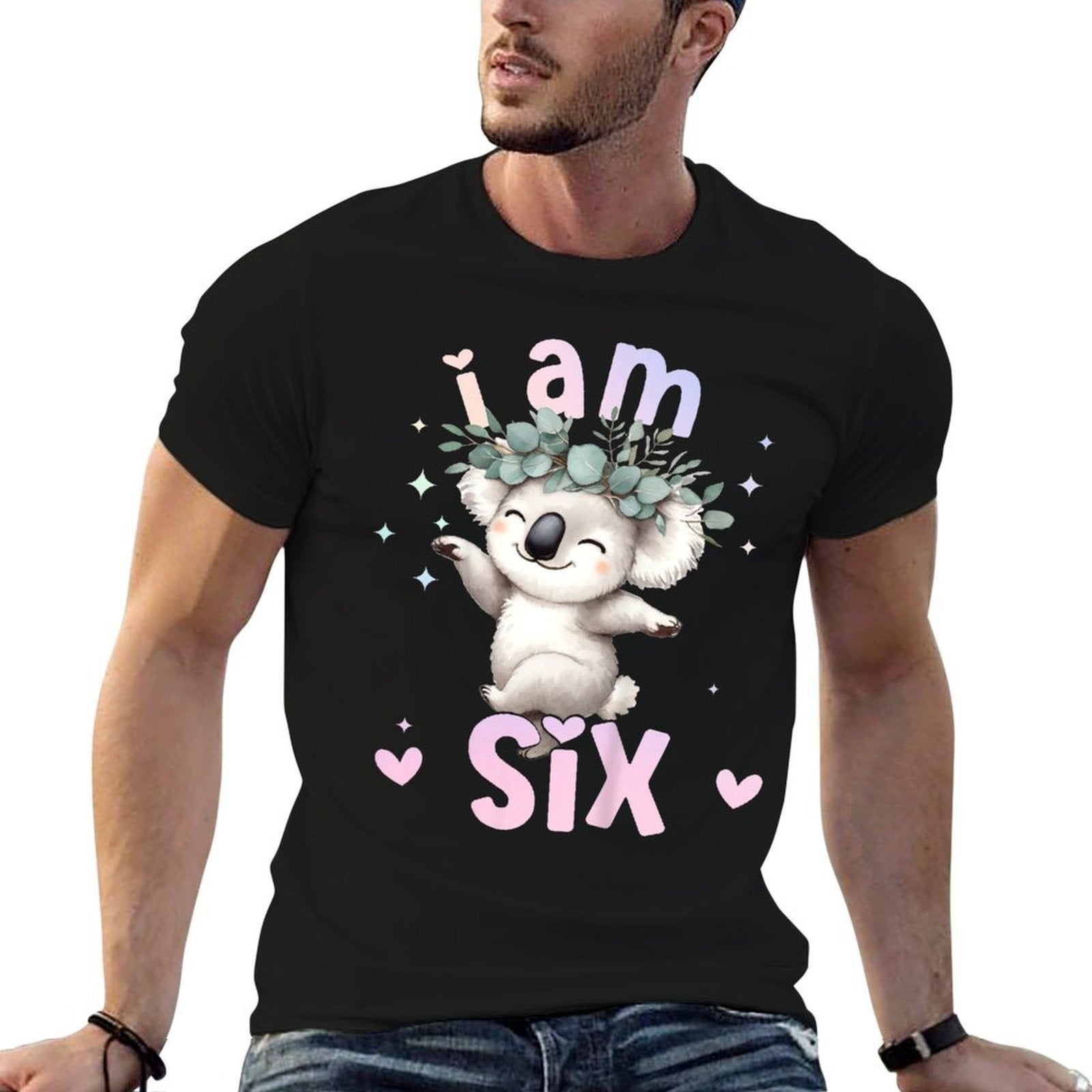 Kids 6th Birthday Girl Koala Bear 6 Years Old Six 6 Birthday  Summer-ready Fabric T-Shirt