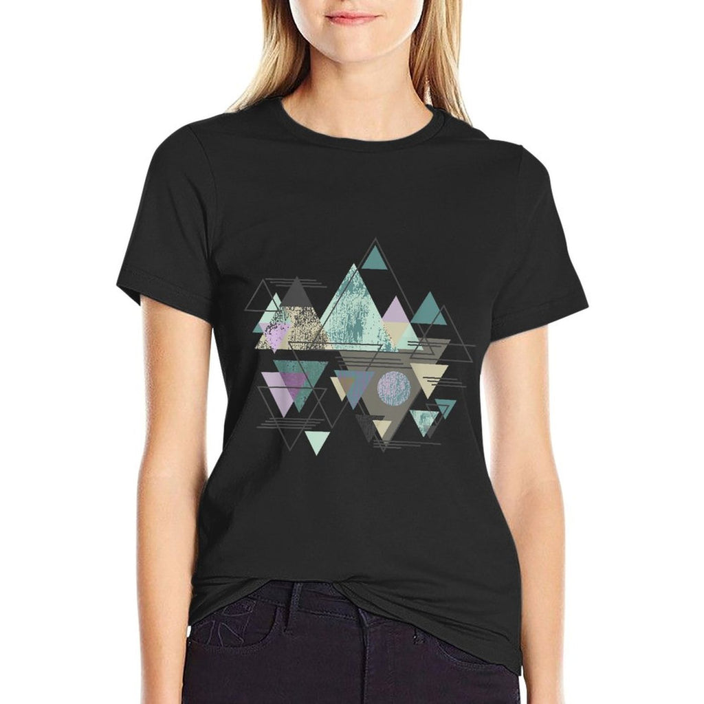 Funny Geometric Mountain Abstract Geometry Outdoor Gifts  Stretchy T-Shirt