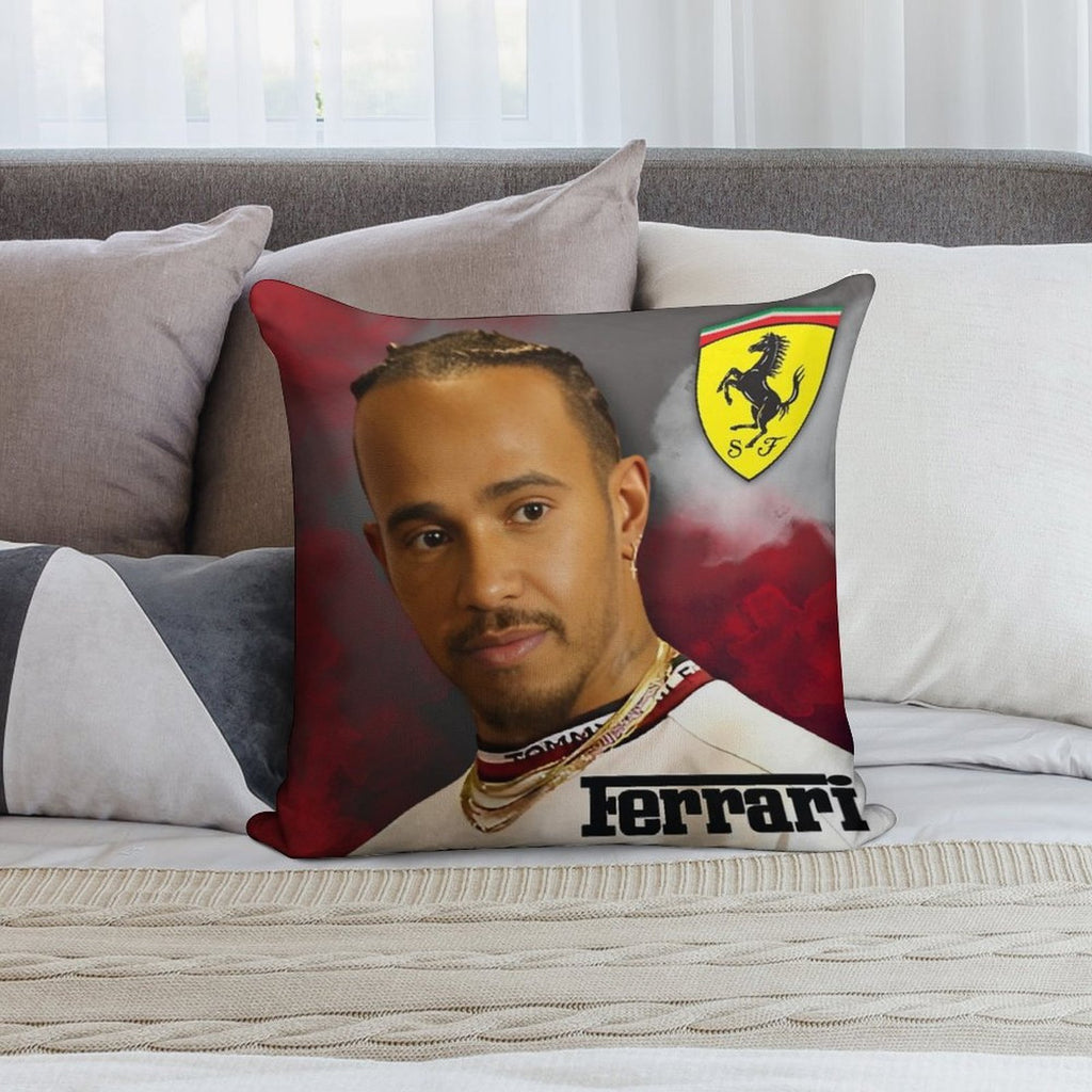 Ferrari F1 Lewis Hamilton Soft Shrink-Resistant Throw Pillow
