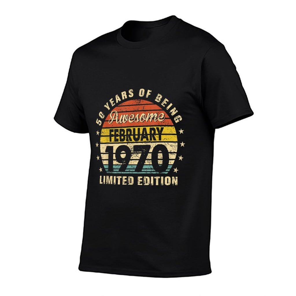Born February 1970 Limited Edition Bday Gifts 50th Birthday  Oversized Silhouette T-Shirt