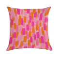 Abstract, Pink with Orange, Paint Brush Effect Soft Warmth Comfort Throw Pillow