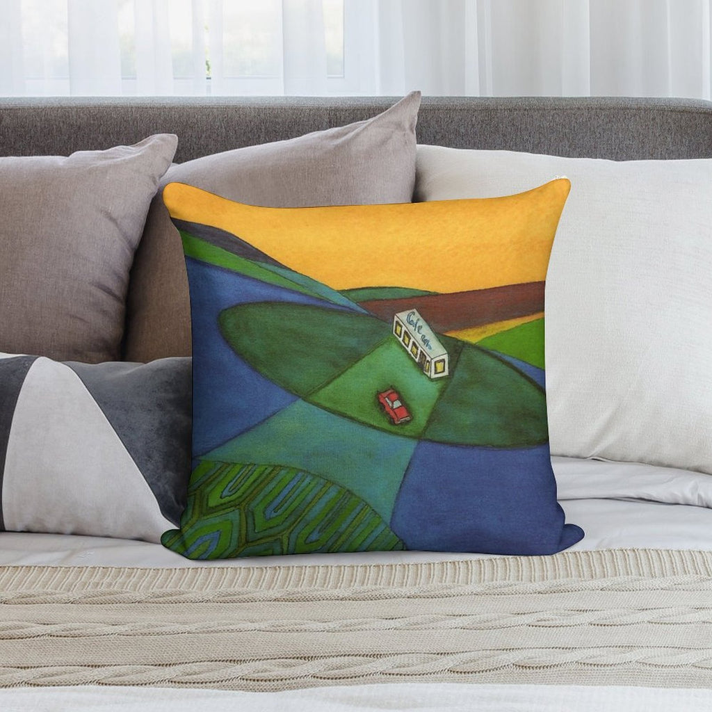 The Cafe on The Edge of The World Brand Pillow Soft Shrink-Resistant Throw Pillow