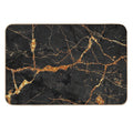 Faux Black Marble with Gold Glitter Veins  Non-Slip Bath Mat