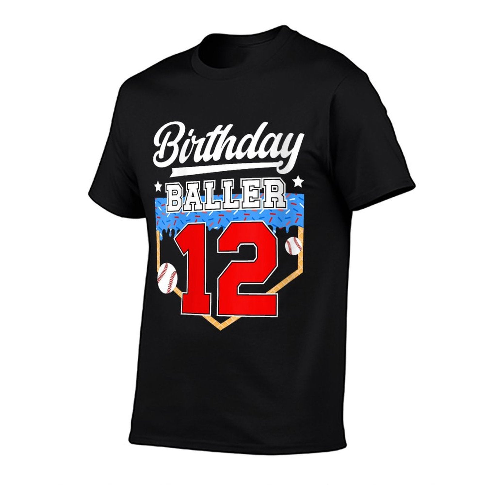 Womens 12th Baseball Birthday Twelve Year Old Baseball Player Drip  Versatile T-Shirt