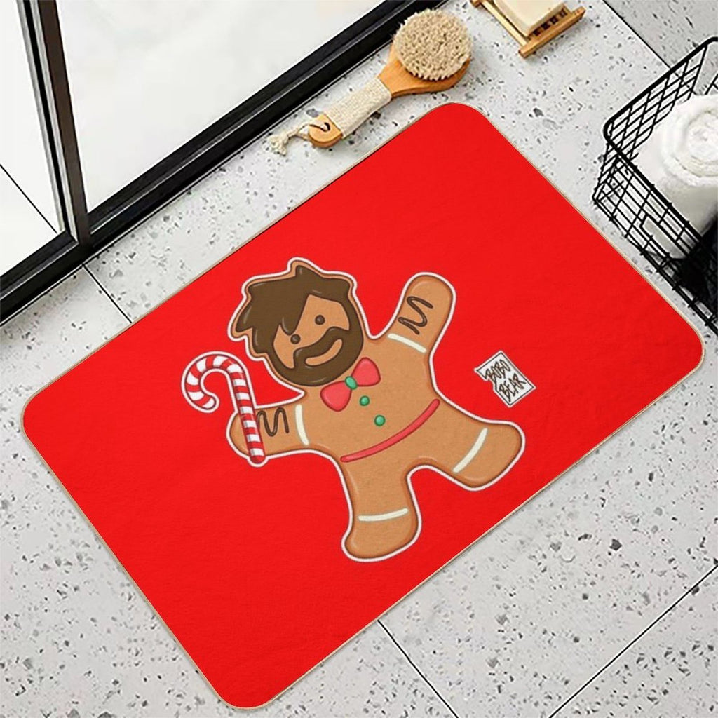 GINGERBREAD BEAR  Fade-Resistant Bath Mat