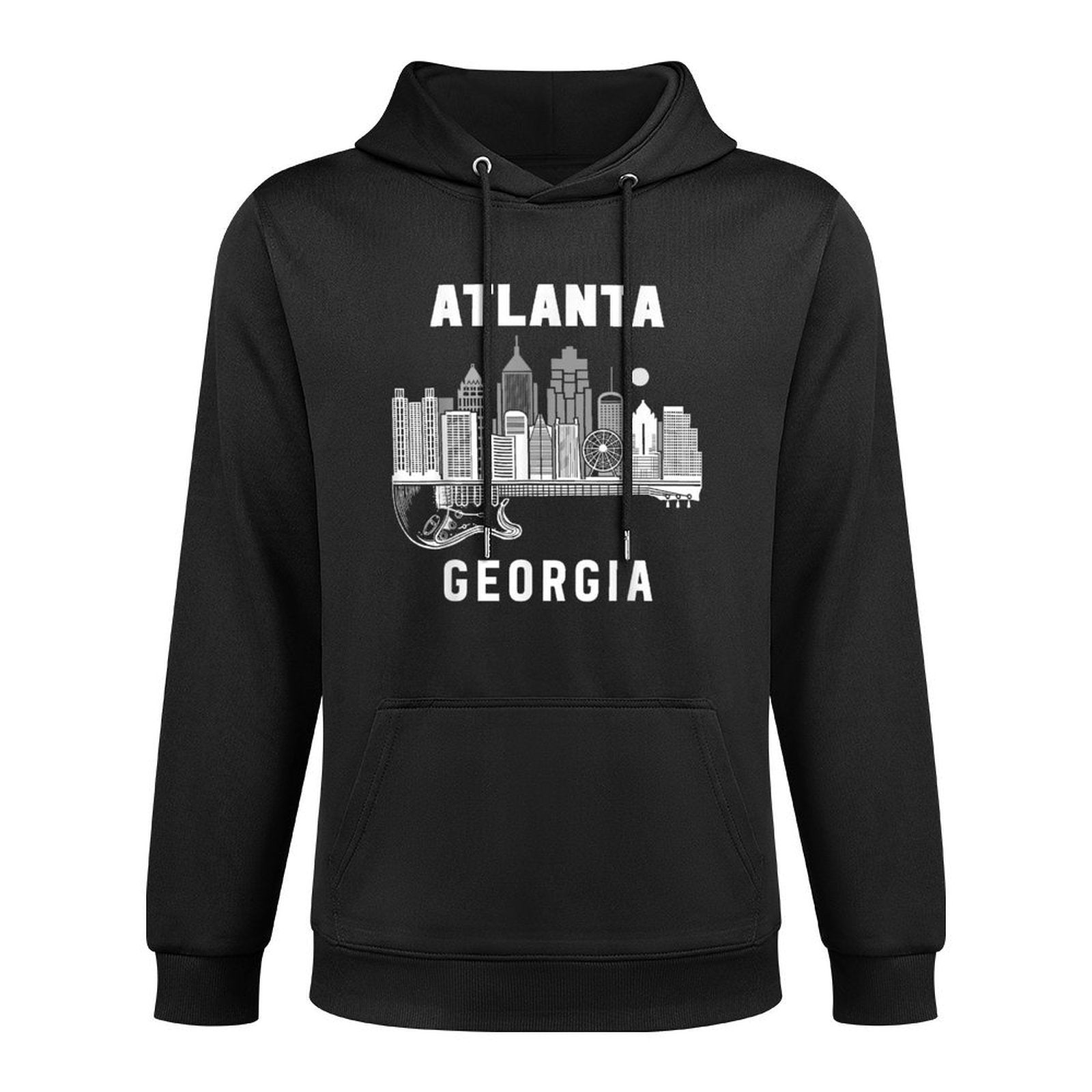 Atlanta Skyline Guitar Music Georgia Souvenir Atlanta Shape Retention Hoodie