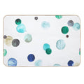 Watercolor Polka Dots - Geometric Dot Print - Blue  Dirt-Trapping Bath Mat