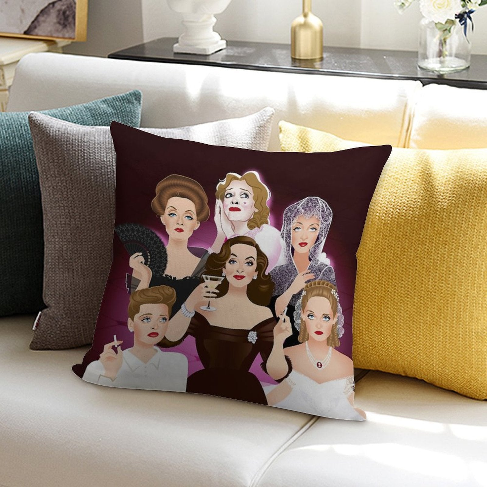 Bette Davis Soft Style Accent Throw Pillow