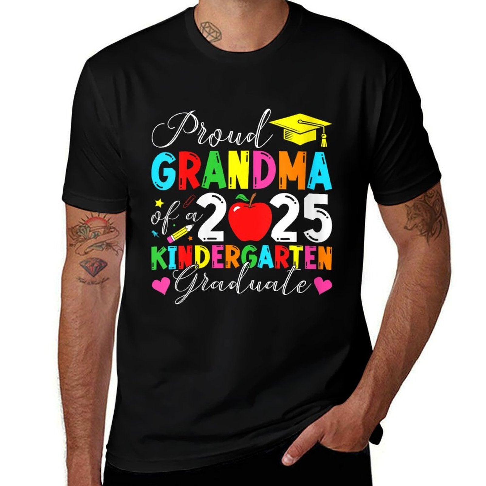 Womens Proud Grandma Of A 2025 Kindergarten Graduate Graduation  Easy-care T-Shirt