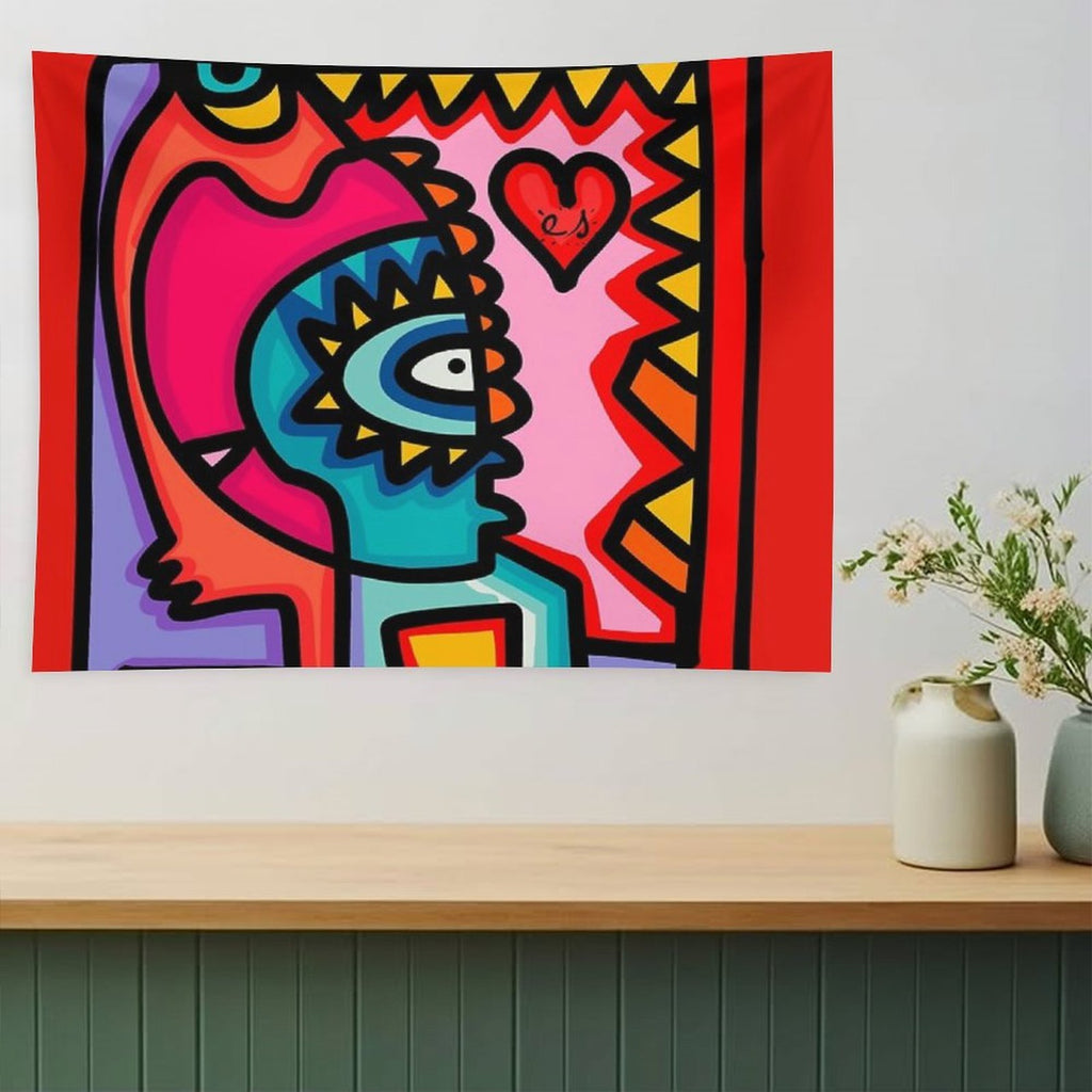 Aztec Graffiti Pop Art Tapestry