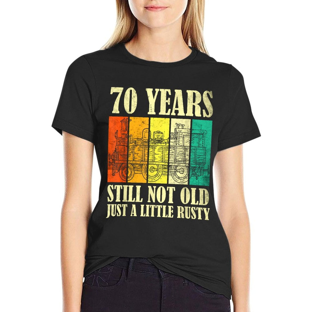 70 Year Old Vintage Railroad Steam Train 70th Birthday Comfortable T-Shirt