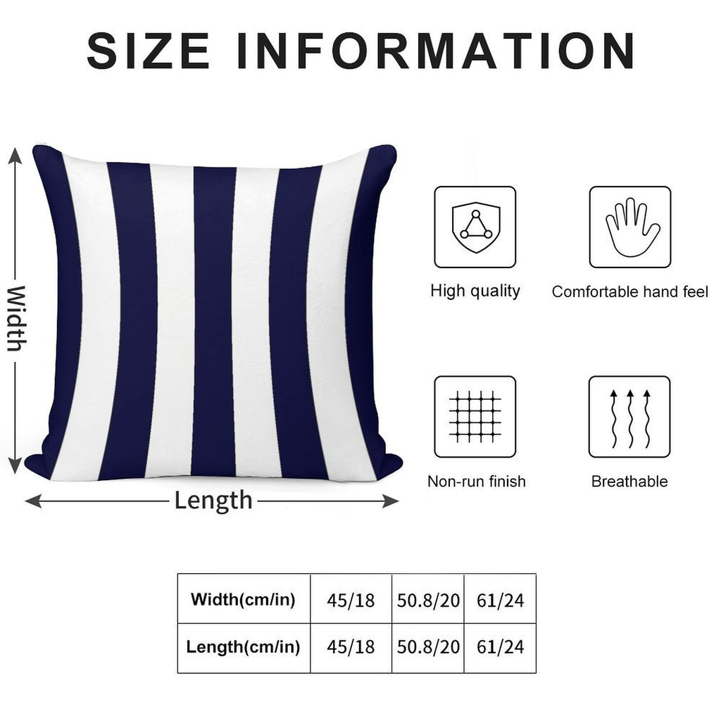 Classic Navy Blue And White Stripes Soft Style Accent Throw Pillow