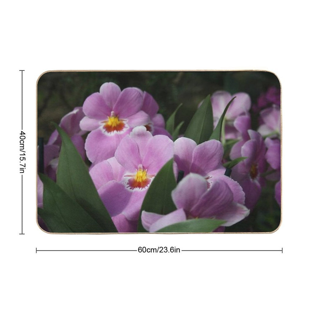 Tropical Flowers Orchids  Stain-Proof Bath Mat