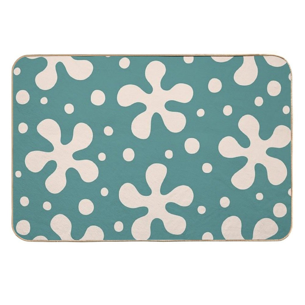 Pretty Mid Century Modern Floral Pattern 843  Absorbent Bath Mat