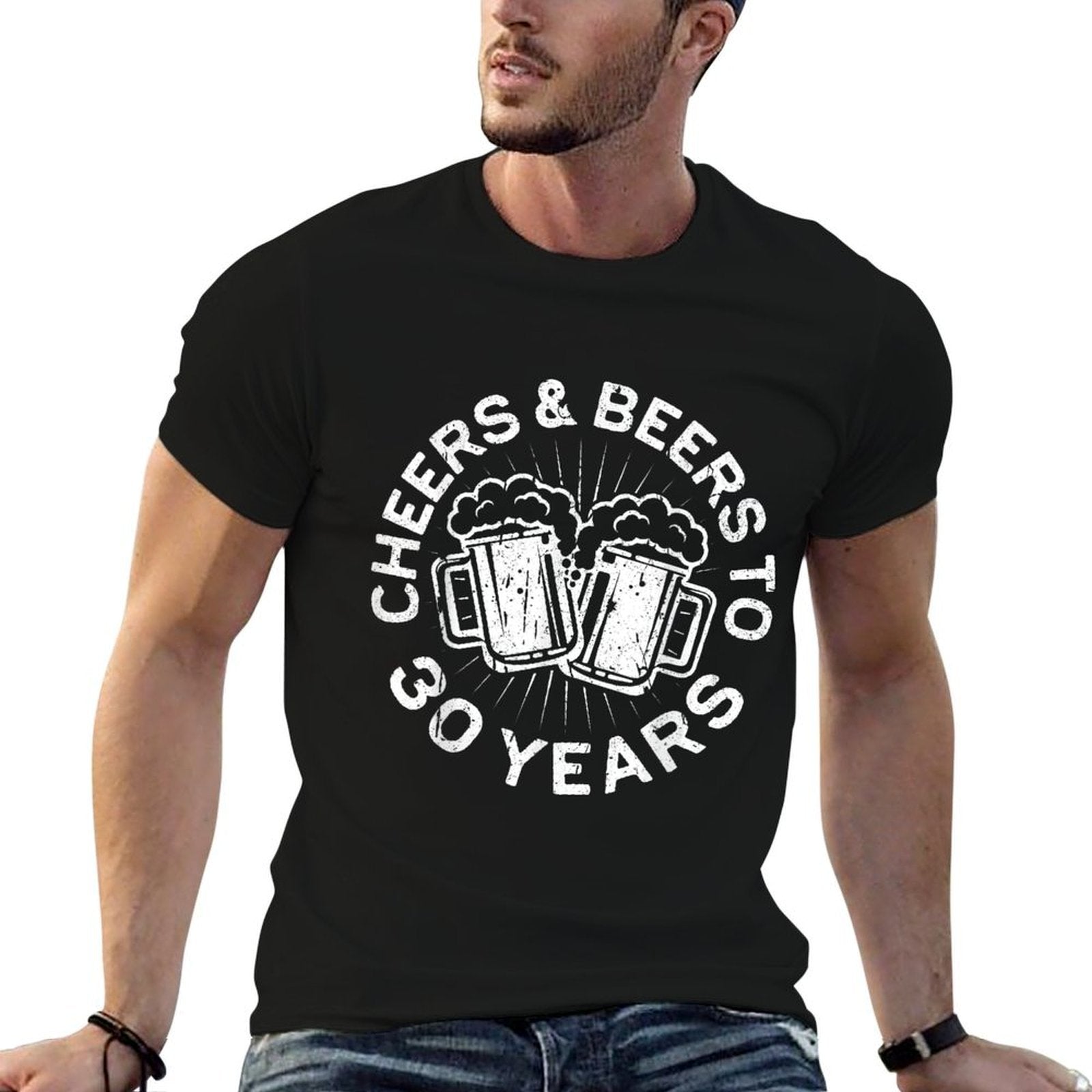 Cheers And Beers To 30 Years 30th Birthday  High-quality Stitching T-Shirt