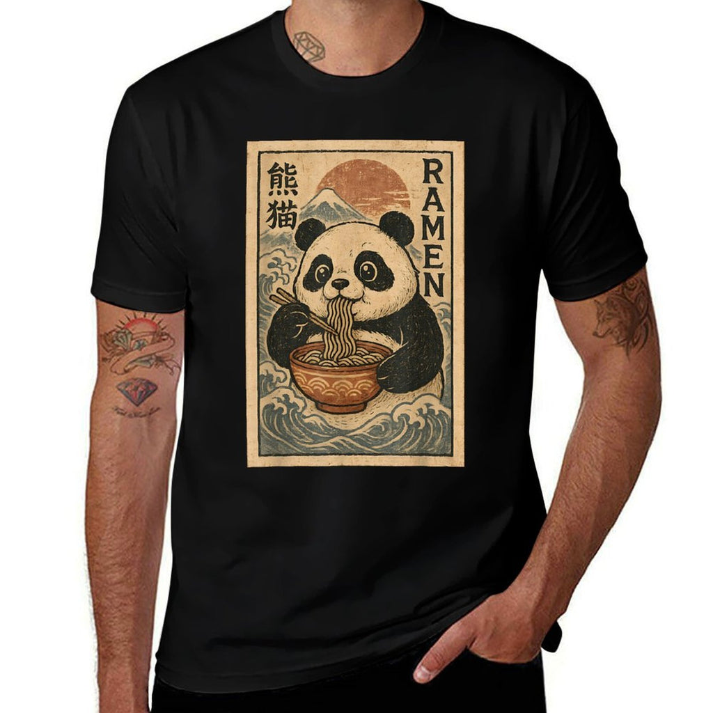Vintage Japanese Noodle Cute Kawaii Anime Panda Ramen Gifts  Classic T-Shirt