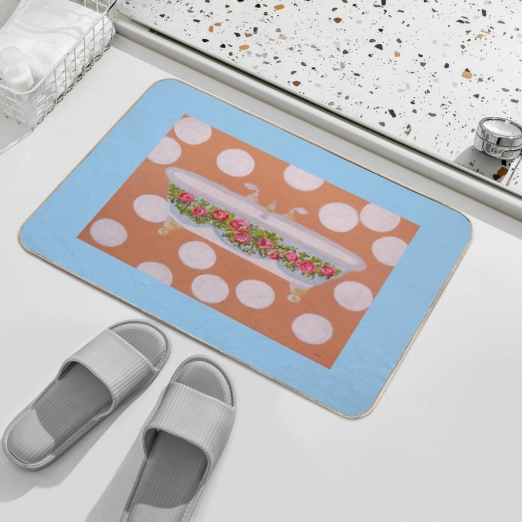 Circles And Suds Bathroom Art Durable Bath Mat