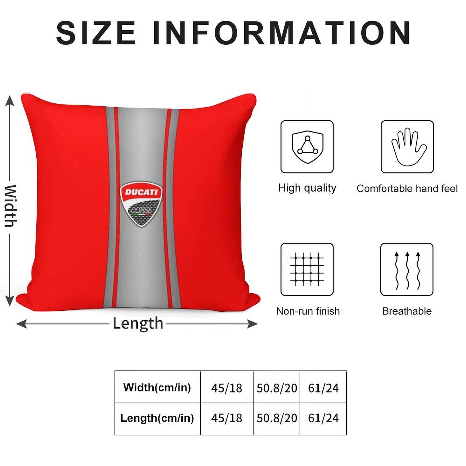 Ducati Racing Soft High-Density Material Throw Pillow