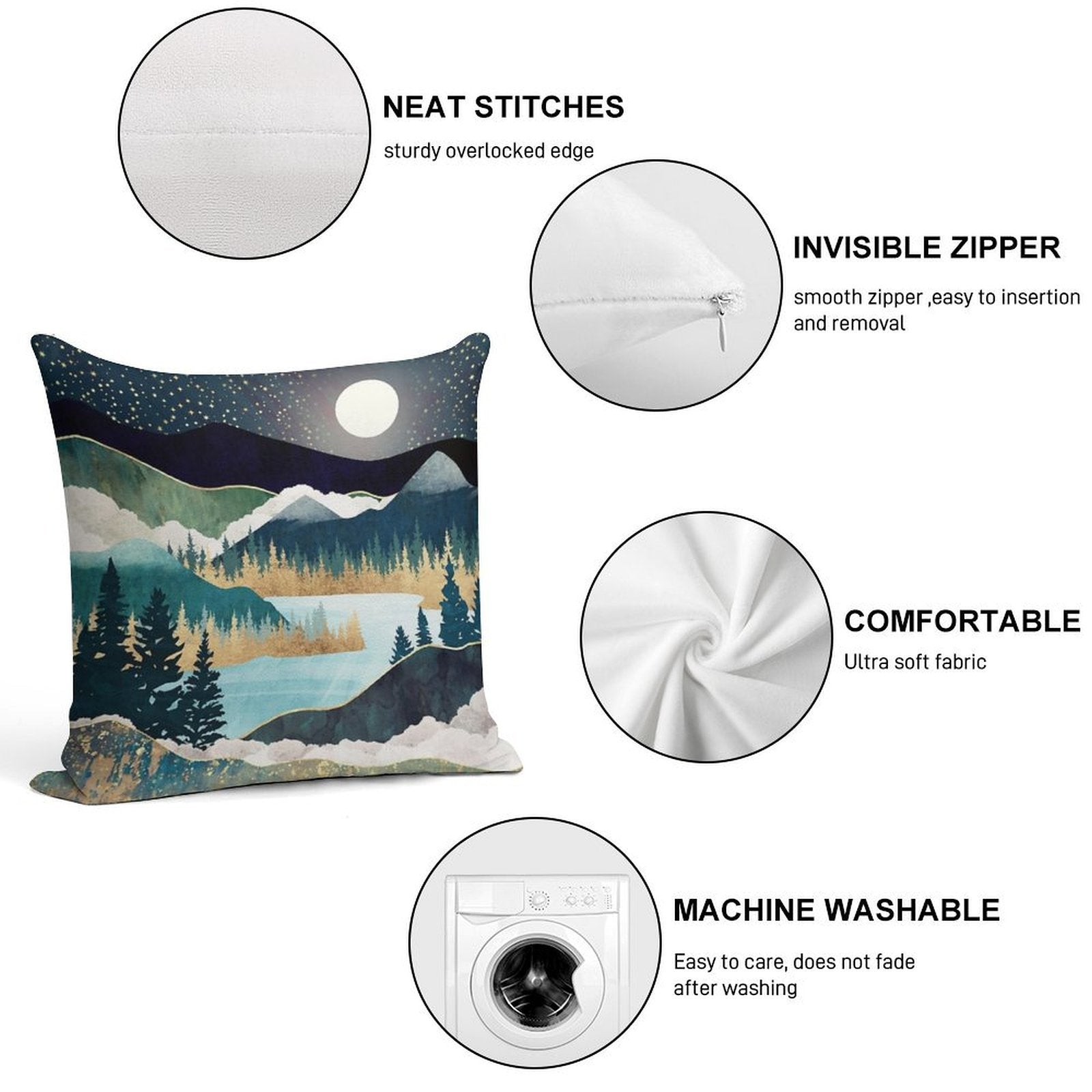 Star Lake Soft Fade-Resistant Throw Pillow