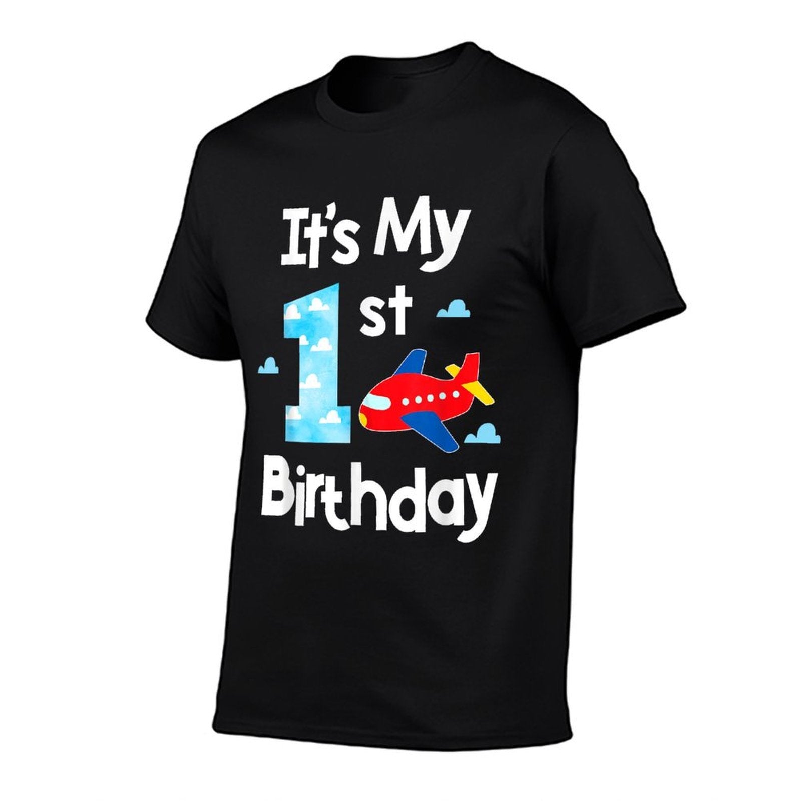 It's My 1st Birthday Airplane Pilot 1 Years Old Boy Girl  Fade-proof Color T-Shirt