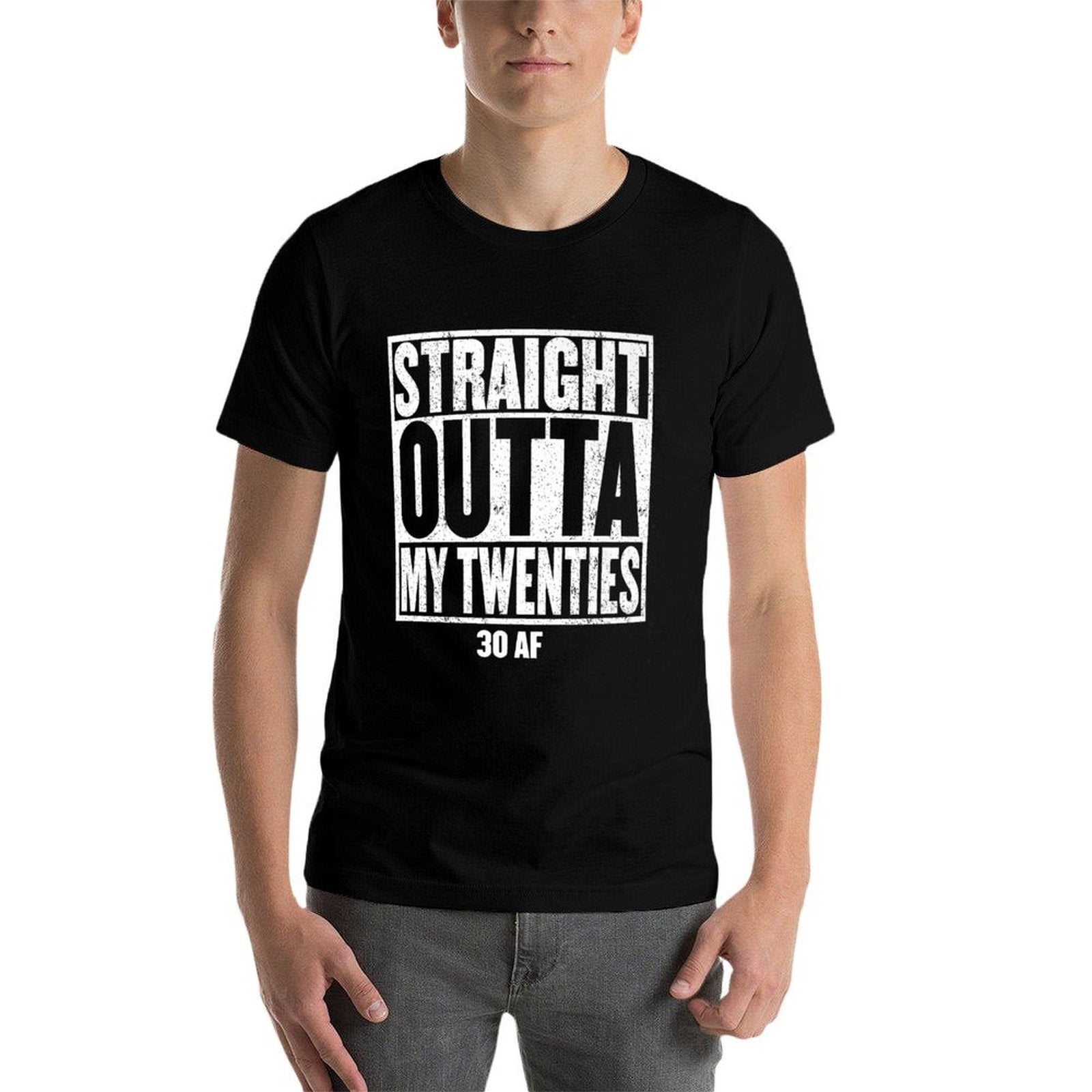 STRAIGHT OUTTA MY TWENTIES 30 AF 1991 Fun 30th Birthday Gift Premium  Cotton T-Shirt