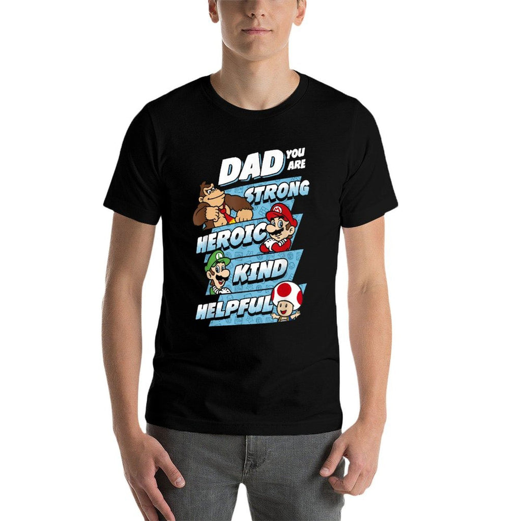Nintendo Super Mario Dad You Are Big Chest Poster  Summer-ready Fabric T-Shirt