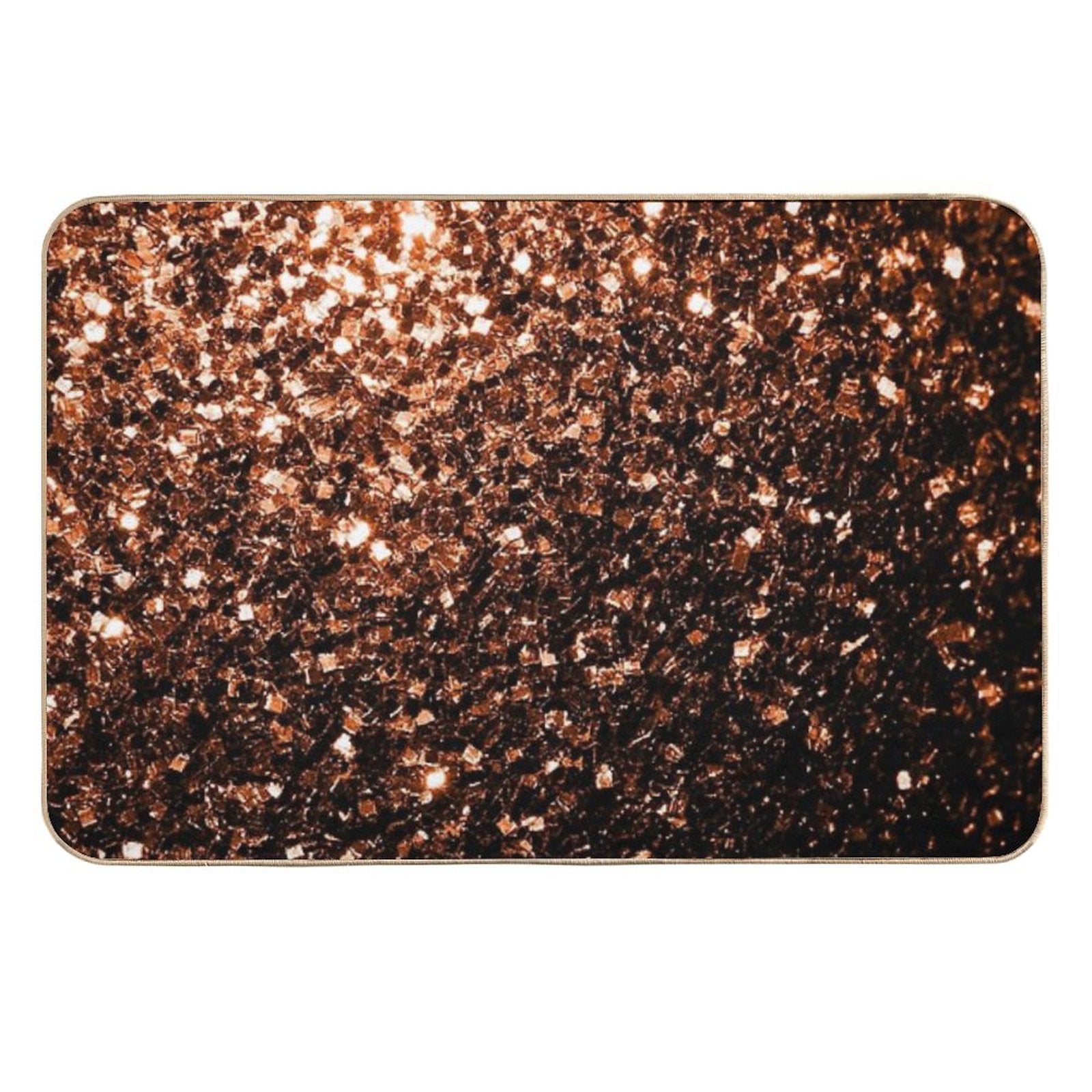 Bronze Orange Brown Faux Glitters Sparkles (Photo of Glitter - Not Reflective)  Non-Slip Bath Mat