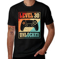 Level 30 Unlocked Video Gamer 30th Birthday Gifts  Heathered Texture T-Shirt