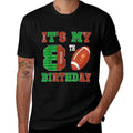 8th Birthday Football Theme 8 Year Old Football Player  Trendy Pattern T-Shirt