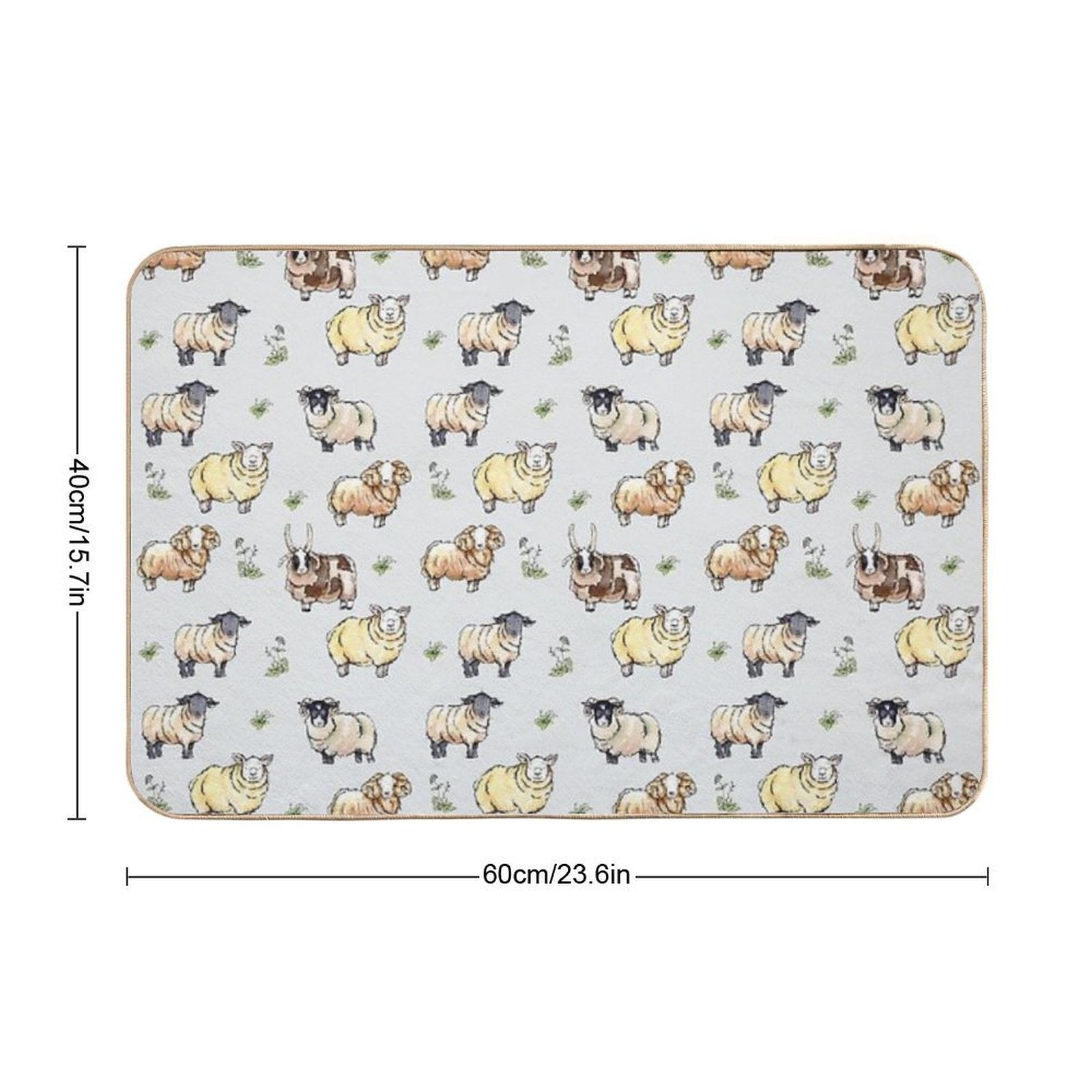 British Sheep  Slip-Resistant Bath Mat