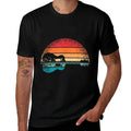 Retro Acoustic Guitar Lake Sunset Guitarist Music Lover Rock  Durable T-Shirt