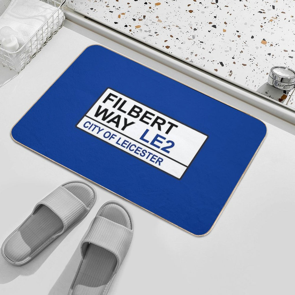 Leicester City Football Team Filbert Way Street Sign  Repositionable Bath Mat