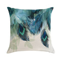 Peacock Feathers Turquoise Soft Shrink-Resistant Throw Pillow