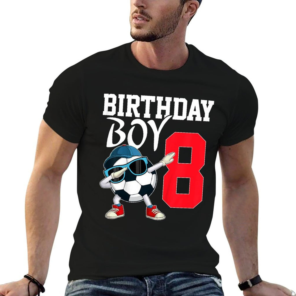 Kids 8th Birthday Boys Football Soccer 8 Years Old Boys Kids  Versatile T-Shirt