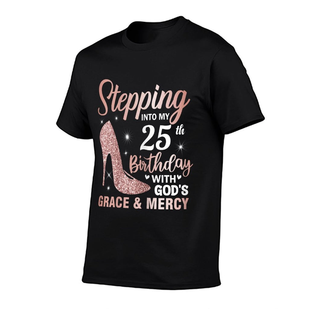 Stepping Into My 25th Birthday Women 25 Year Old Bday  Polyester Blend T-Shirt