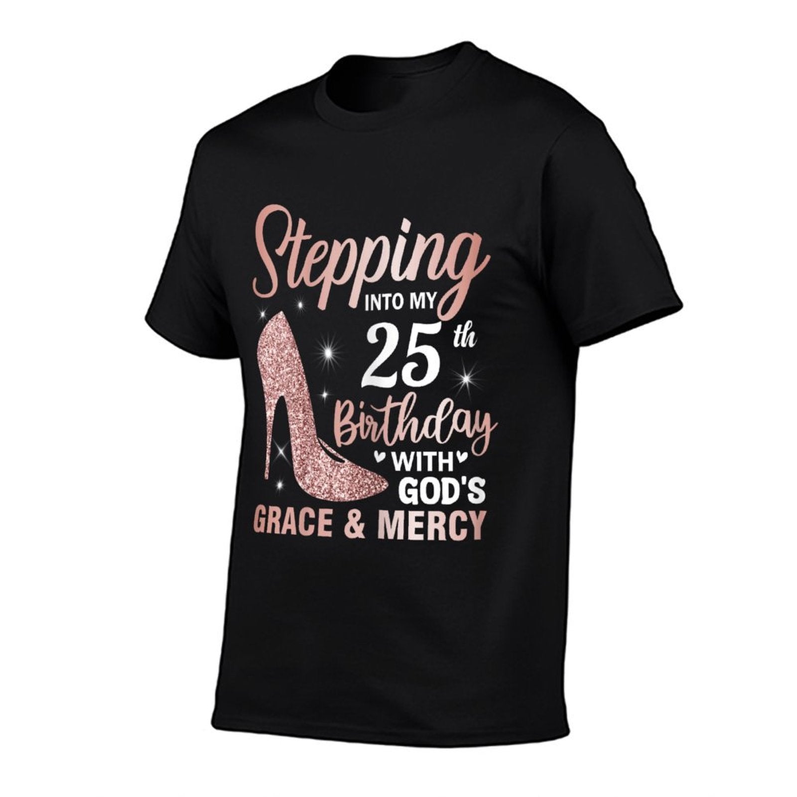 Stepping Into My 25th Birthday Women 25 Year Old Bday  Polyester Blend T-Shirt