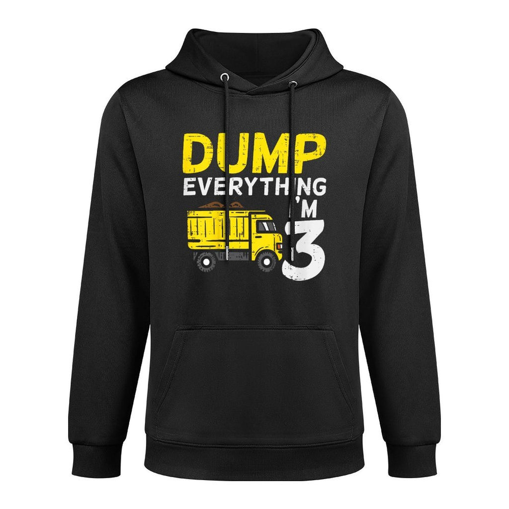 Kids Dump Everything Im 3 Truck Three Years Old 3rd Birthday Boy Machine Washable Hoodie