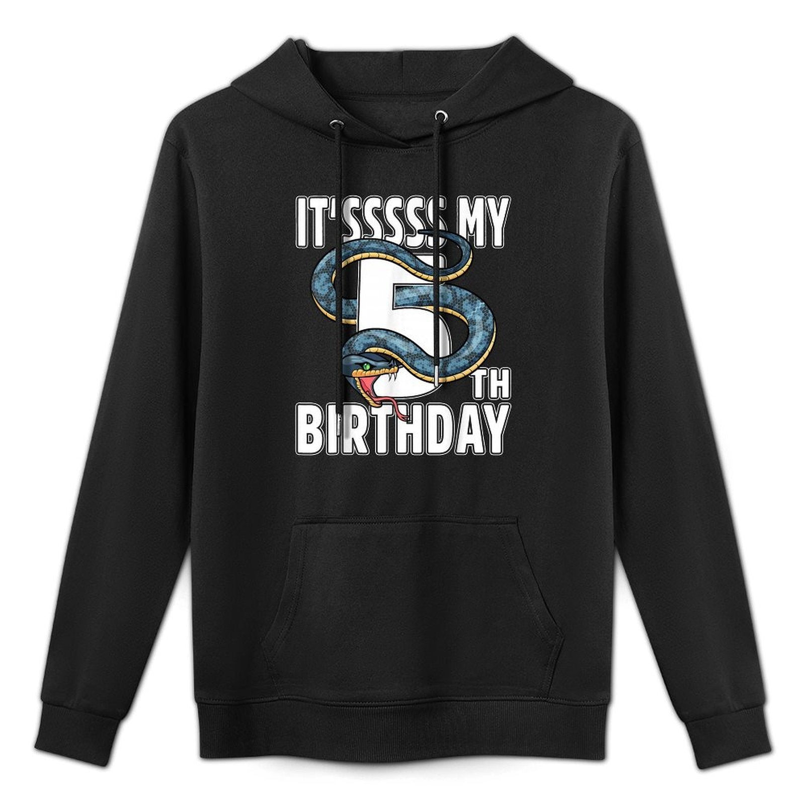 Its My 5th Birthday Snake 5 Years Old Birthday Boys Girls Medium-Weight Fabric Hoodie