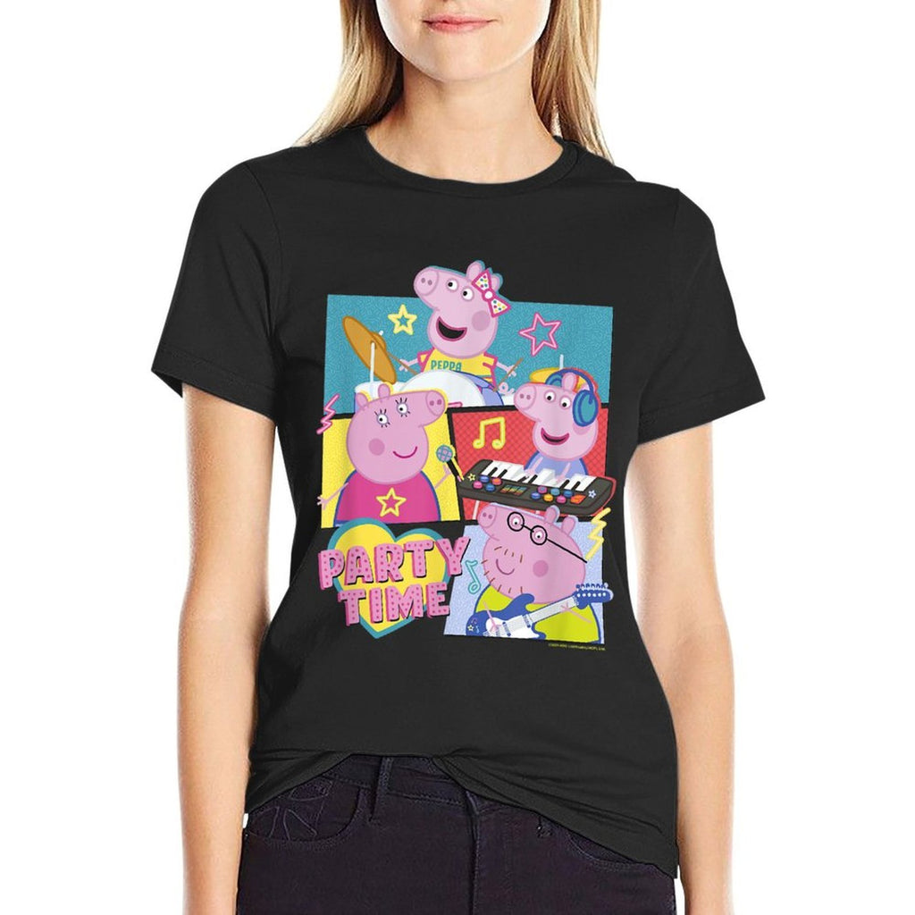 Peppa Pig Party Time Peppa & Family Musical Group Shot  Tagless Design T-Shirt