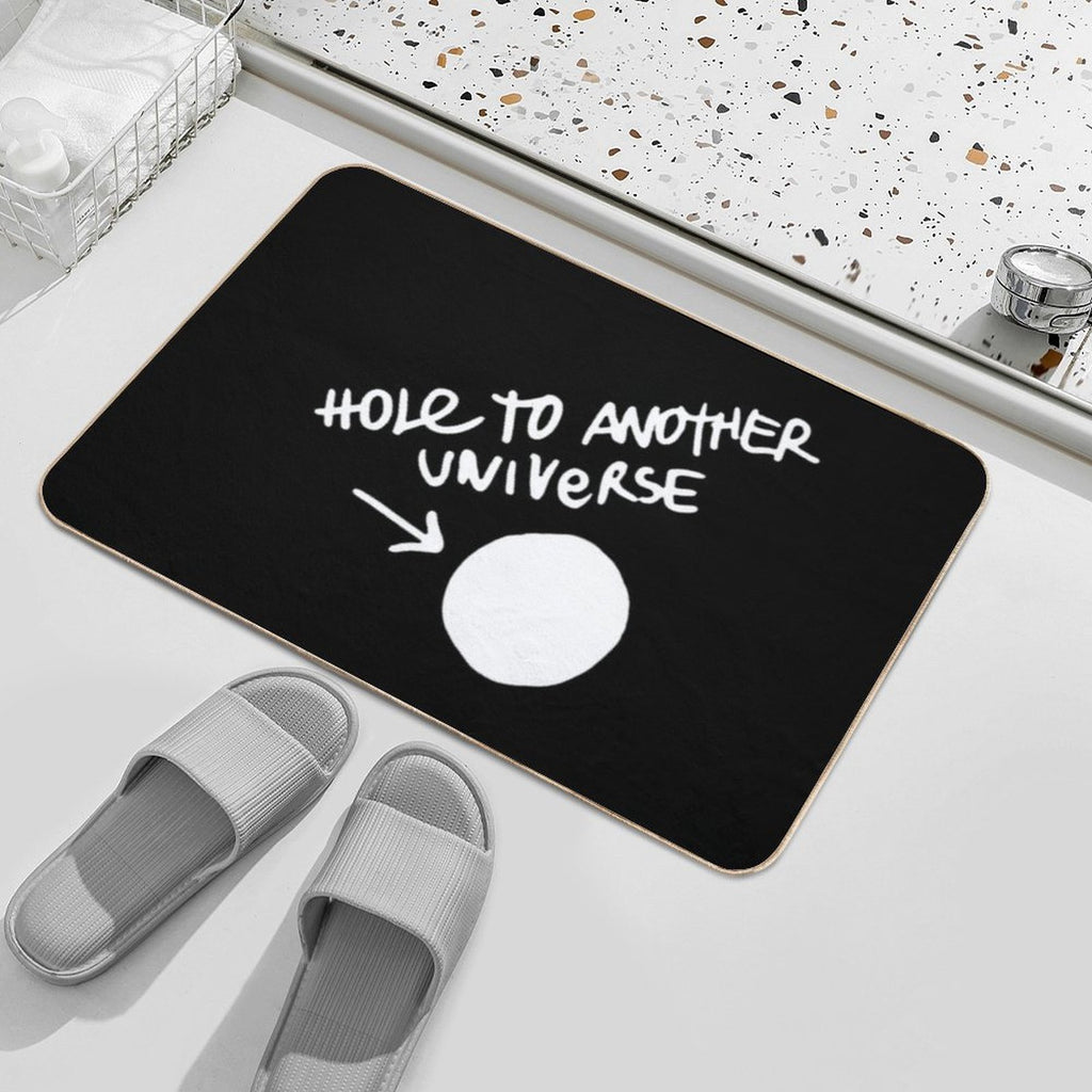 Hole to Another Dimension (white)  Stain-Proof Bath Mat