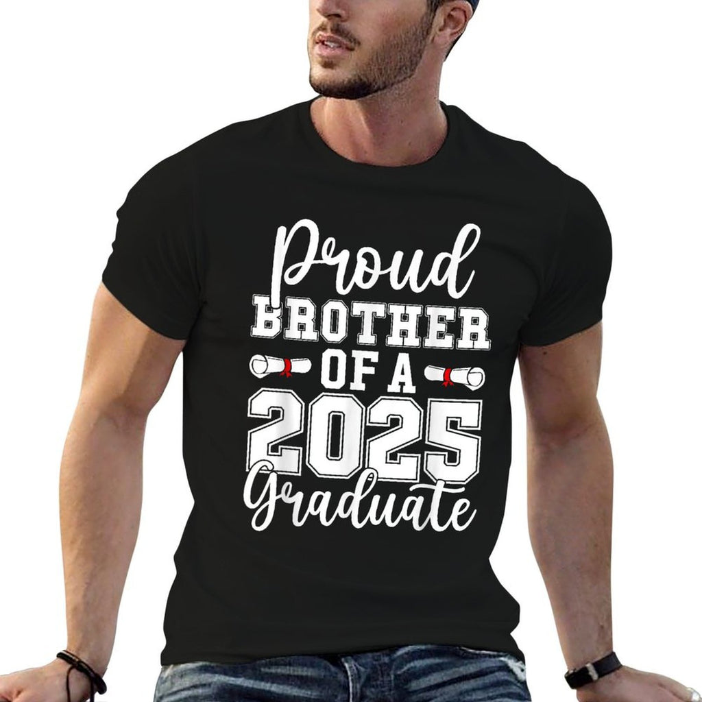Proud Brother of A Class of 2025 Graduate Senior Graduation  Trendy Pattern T-Shirt