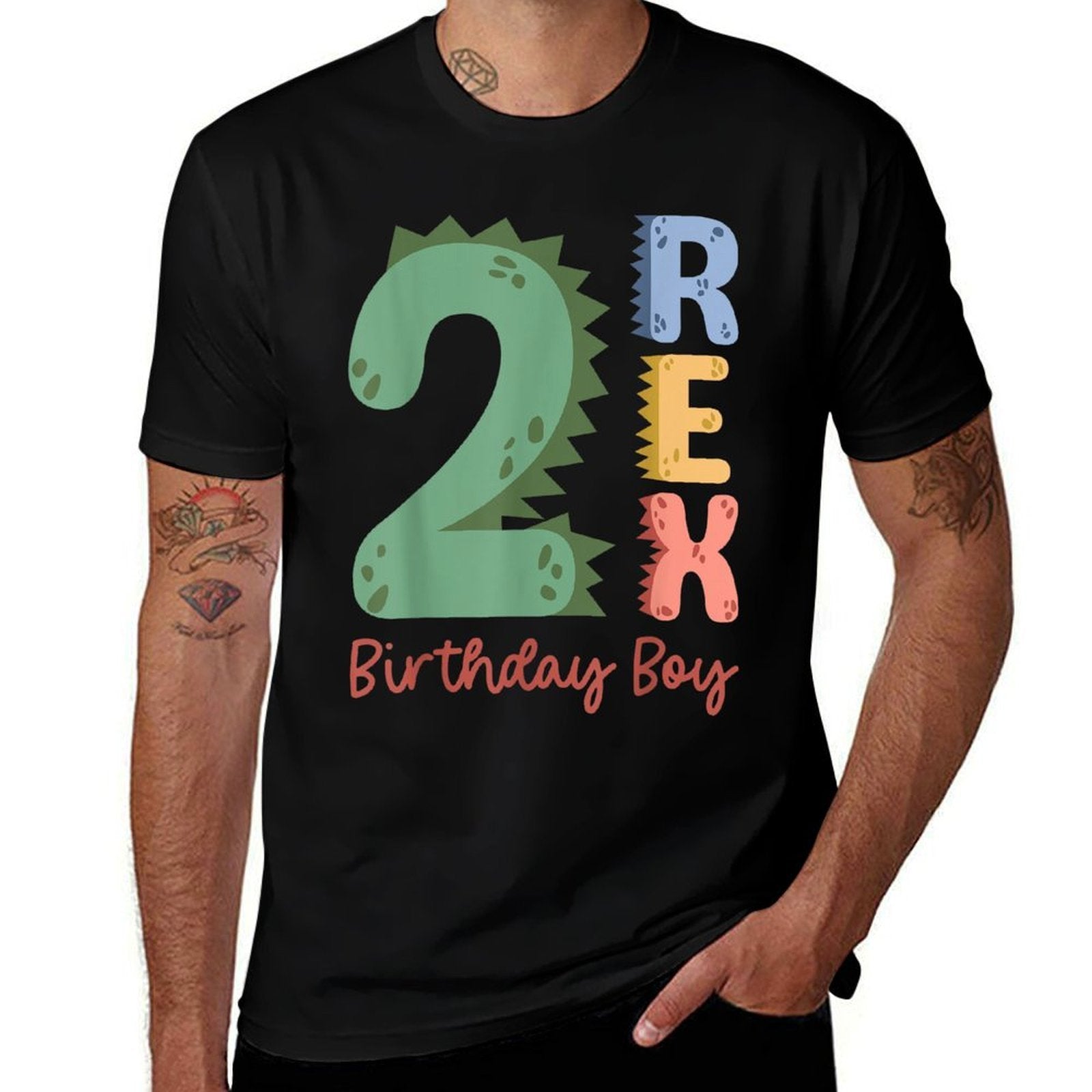 2 Years Old Kids Saurus Dinosaur It's My 2nd Birthday Boys  Moisture-wicking T-Shirt