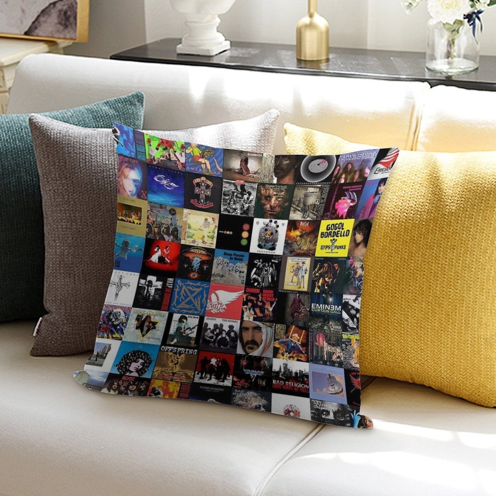 Retro Album Cover Collage Soft Ultra-Soft Texture Throw Pillow