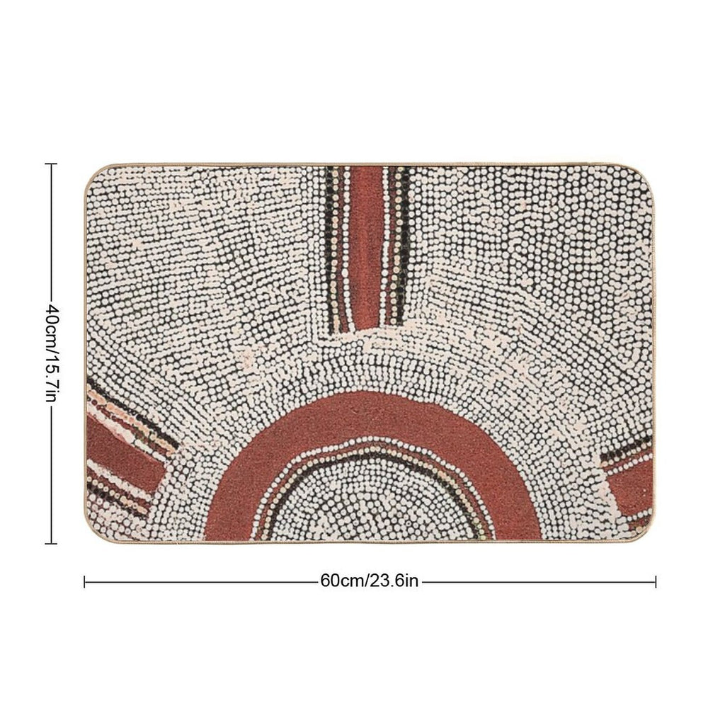 Awesome Aboriginal Dot Art  Easy To Clean Bath Mat