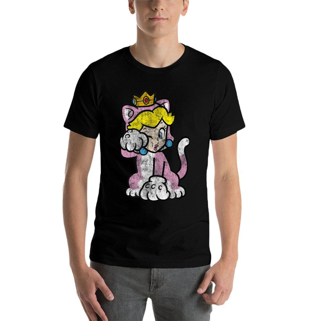 Super Mario 3D Bowser's Fury Princess Peach Cat Portrait Comfortable T-Shirt