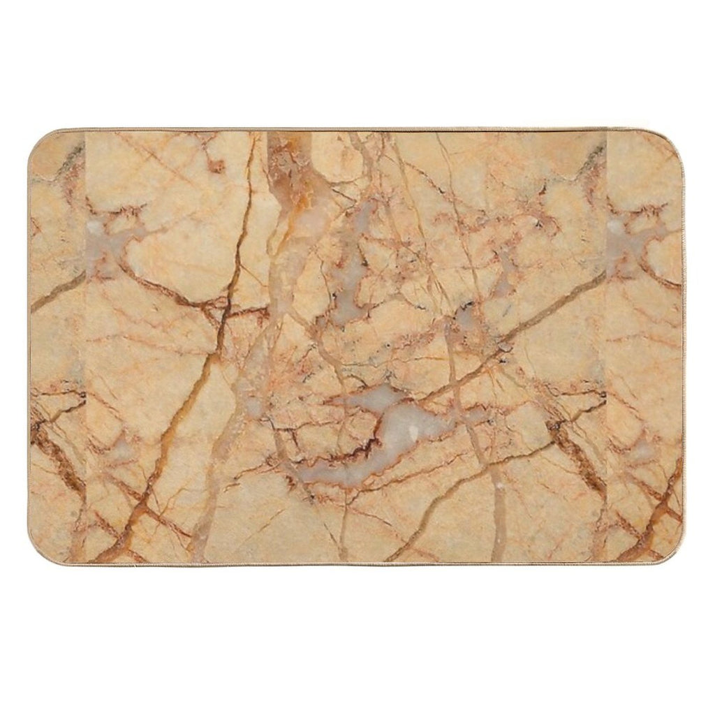 Beige Brown Marble Pattern  Odorless Bath Mat