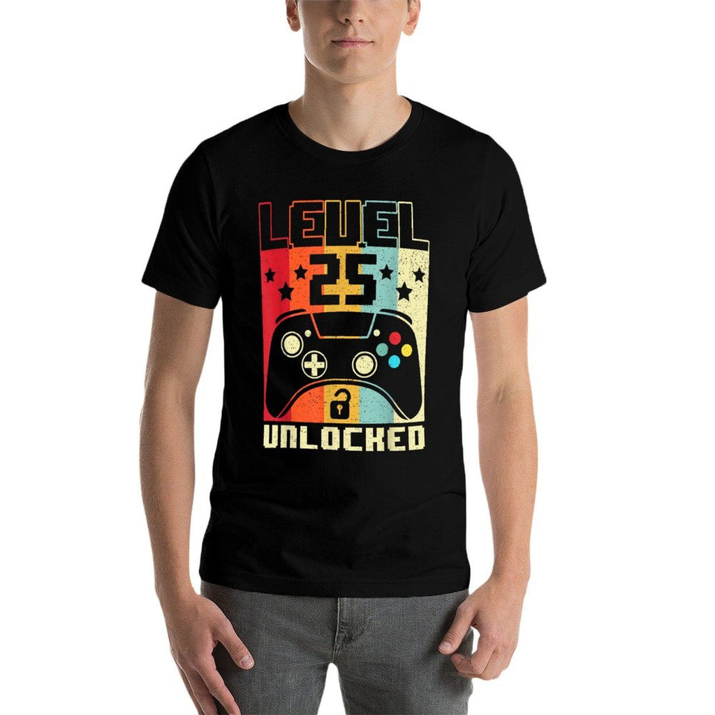 Level 25 Unlocked Funny Video Gamer 25th Birthday Gift  Vintage-inspired T-Shirt