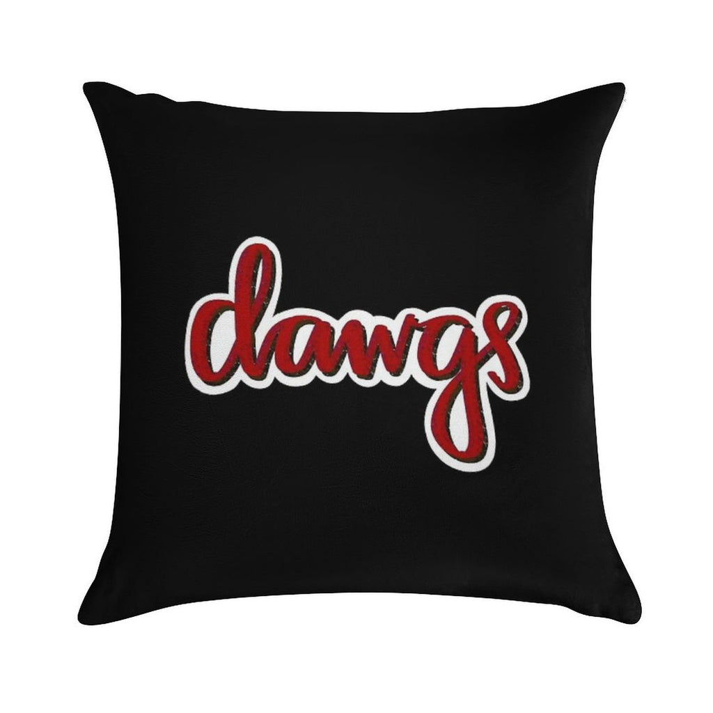 Dawgs Retro Calligraphy Soft Ultra-Soft Texture Throw Pillow