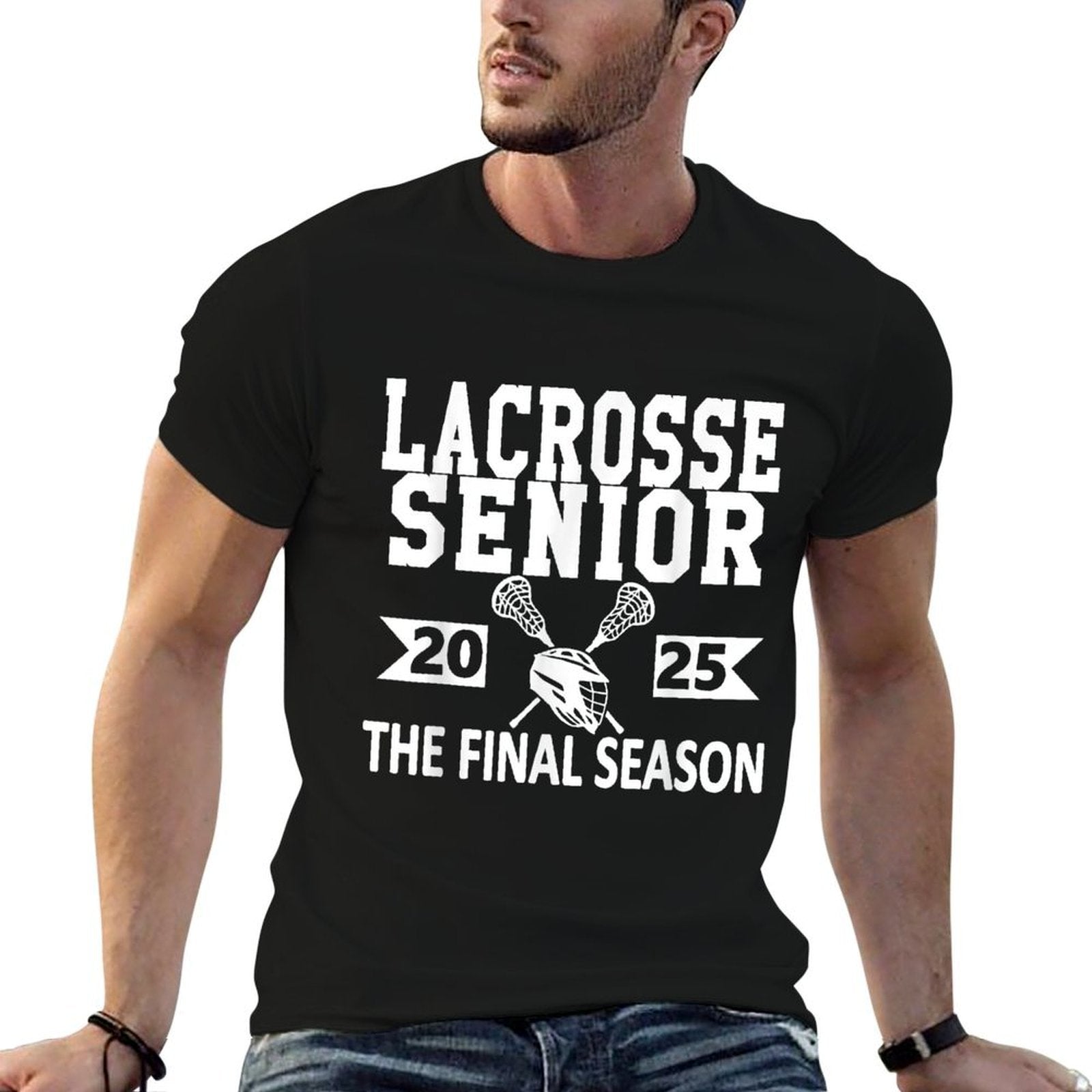 Lacrosse Senior 2025 High School Senior Night Graduation  Trendy Pattern T-Shirt