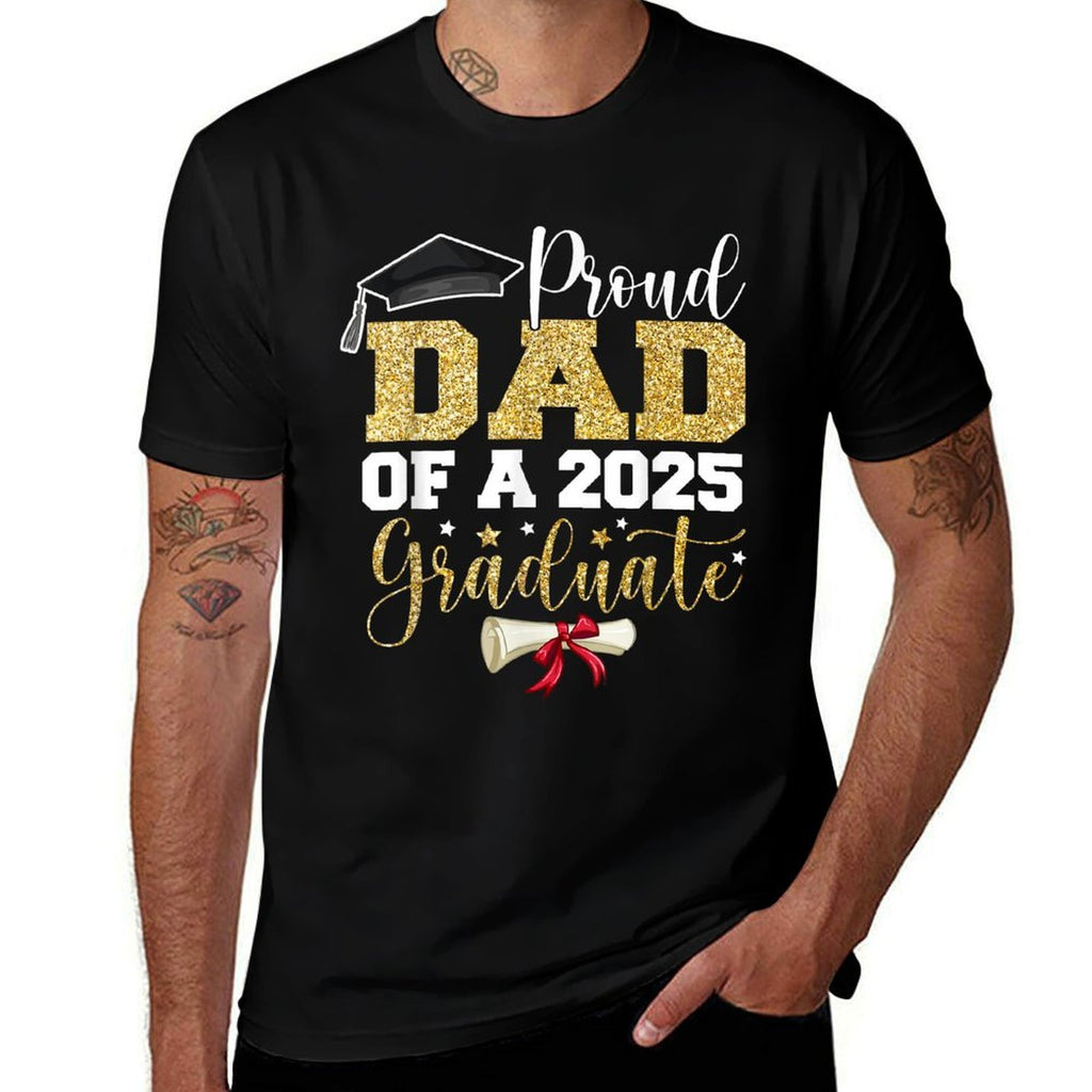 Proud Dad of A 2025 Graduate Senior Class of 2025 Graduation  Rolled Sleeves T-Shirt